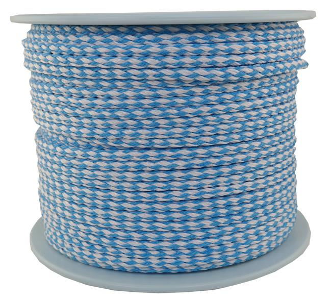 Allzweckleine aus Polypropylen Ø 8mm - Länge 200 meter Fb. weiß/blau (pp8-200WB)