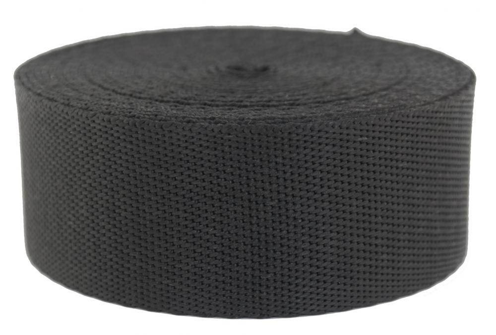 Dyneema Gurtband - Breite 40mm - aus 100% Dyneema - Länge: 5 Meter Fb. schwarz (dy1440S)