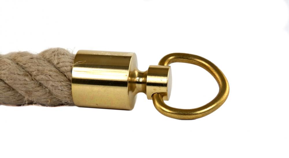 Seilendkappe Messing glänzend mit Ring für 20 mm Handlaufseil (a420-20)